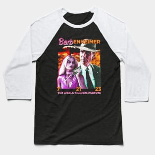 Barbenheimer The World Changes Forever Vintage Baseball T-Shirt